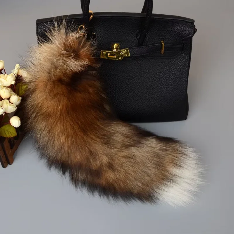 Faux Fur Fox Tail Keychain For Women Men Fluffy Fur Pom Pom Key Chain Bag Charm DIY Bag Car Key Ring Holder Jewelry Gifts