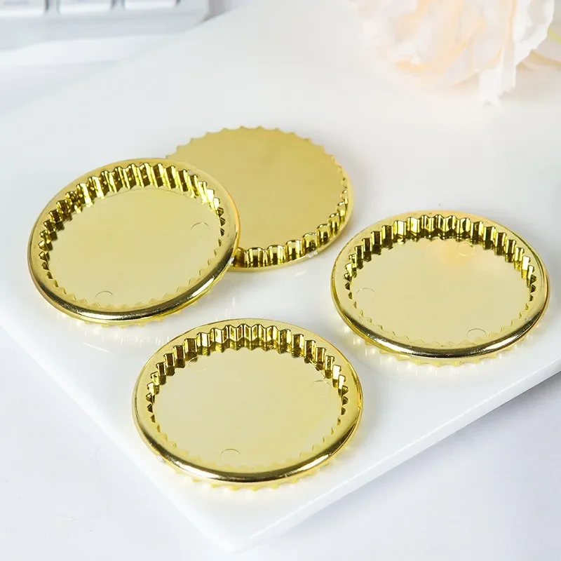 1/12 Mini Dollhouse Golden Dish Tray Model Toys Dollhouse Miniature Kitchen Food Plates Dolls House Decoration Accessories