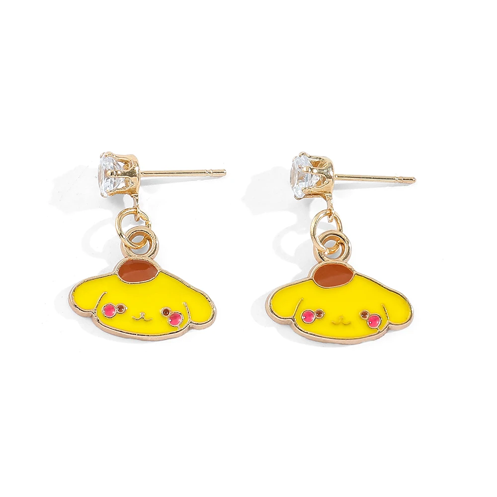 Sanrio Hello Kitty Earrings Stud Women Cute Kuromi Dangle Earrings Girl Cinnamoroll Melody Accessory Kids Xmas Gift