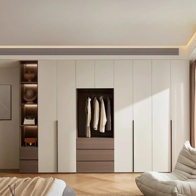 Bedroom Big Italian Wardrobe New Light Luxury Heightening Wardrobe Modern Flat Sliding Door With Drawers And Lights Wardrobes