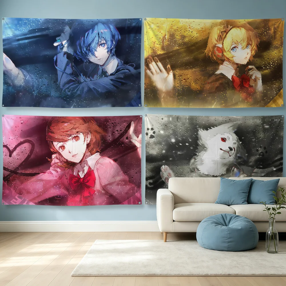 Game Arknights X Persona 3 Reload Flag Polyester Banner Flags For Party Club Outdoor Interior Wall Paper Decoration Banner Gift