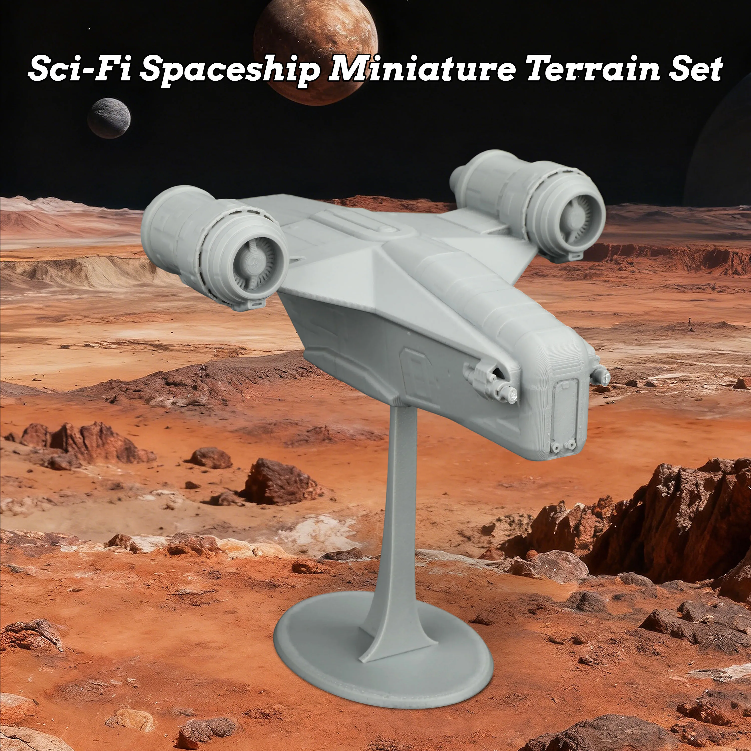 Sci-Fi Spaceship Miniature, Immersive Star-Travel Terrain for Tabletop RPG Adventures, Smooth Assembly, Fine Detailing