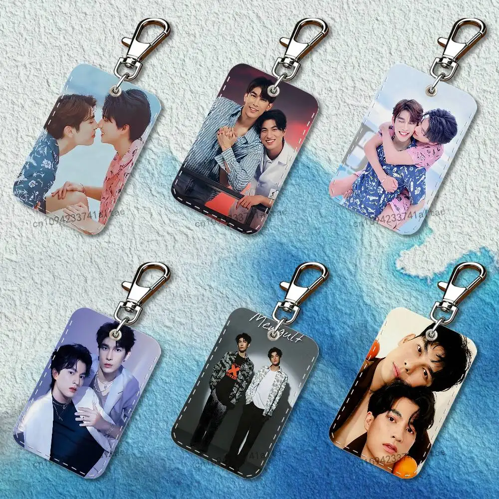 

M-Mewgulf Rectangle Access Card Case Leather Card Holder Keychain Key Ring Transportation Card Case