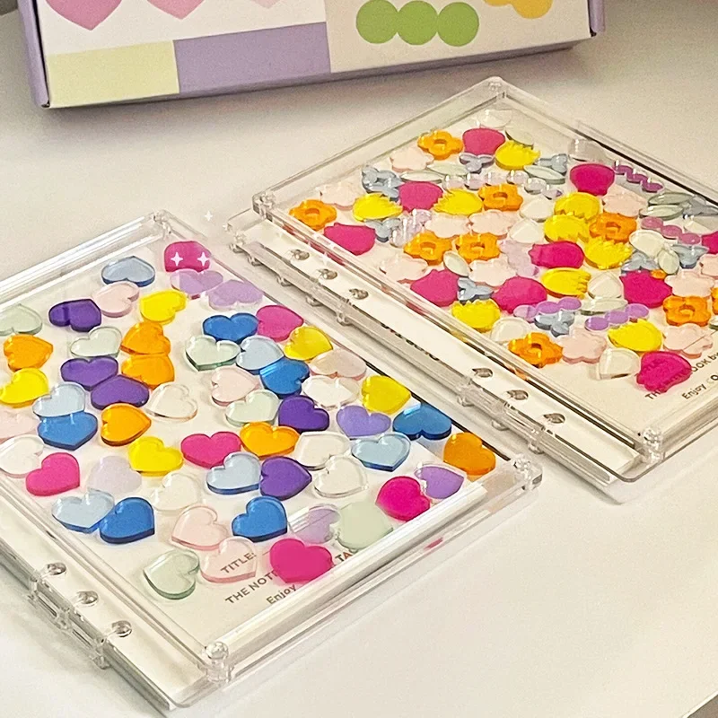 Блокнот A5A7 акриловый прозрачный в виде цветка и сердца