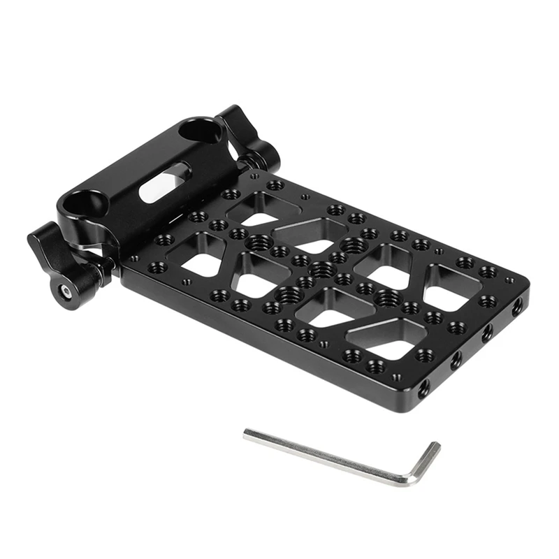 NEW-Wedge Plate Quick Release Base Plate With 15Mm Rod Clamp For Camera Power Adapter, Shoulder Kit Accessories