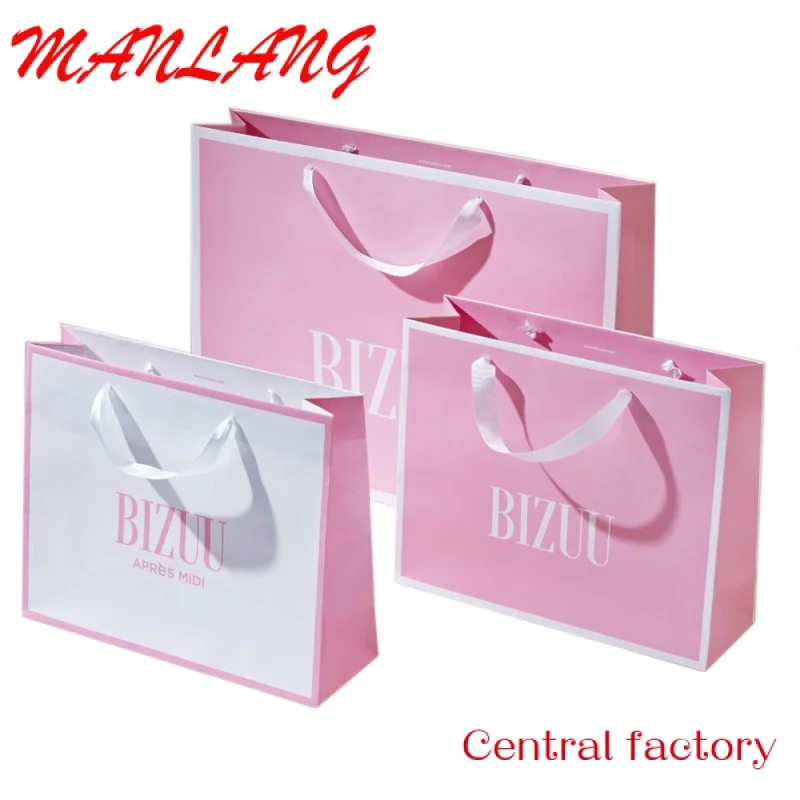 Custom  Personalised paperbag packaging boutique bags custom kraft luxury shopping paper gift bags with your own logo