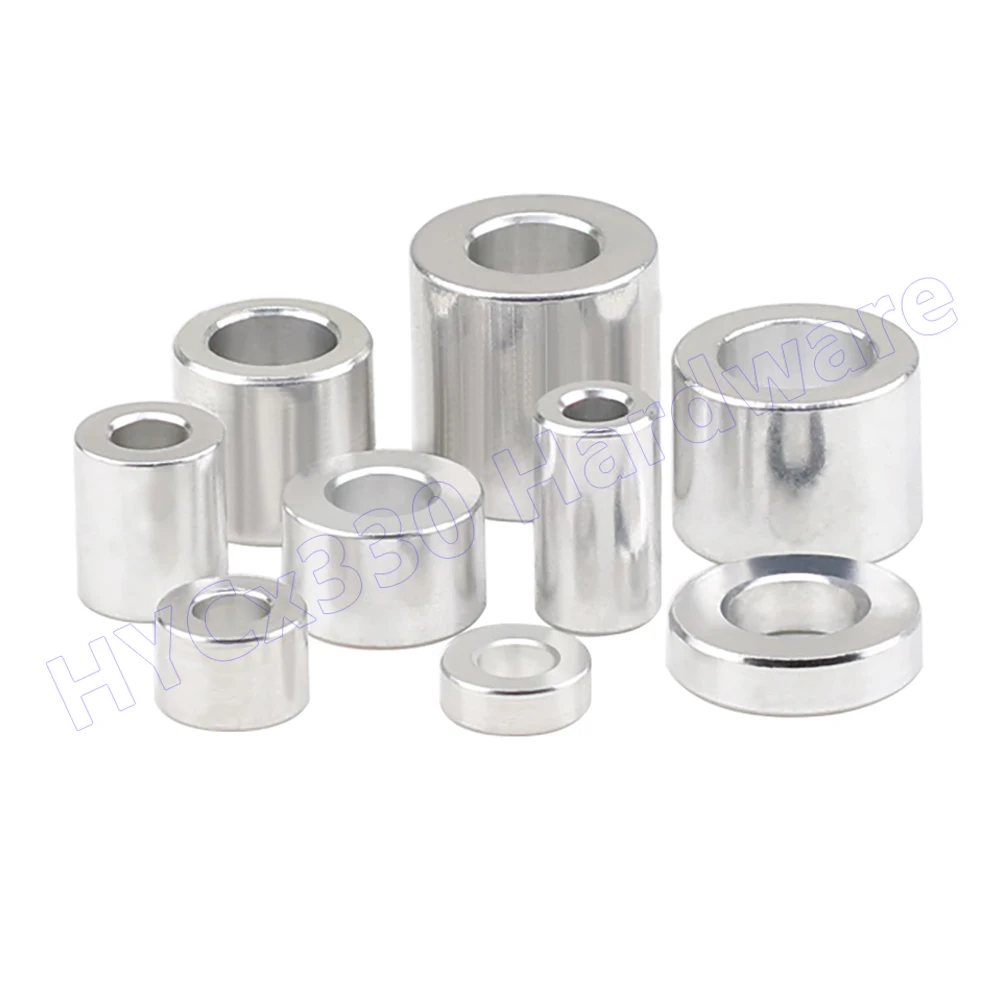 M3-M12 Aluminum Alloy Unthreaded Standoff Spacers, Round Hollow Spacer Bushings for PCB, Motorcycle, and Industrial Equipment