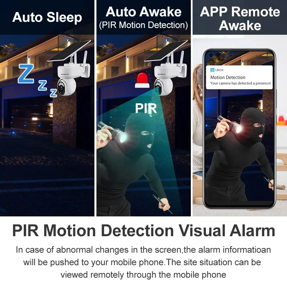 LS VISION-cámara Solar multiusos para exteriores, dispositivo de seguridad con detección de movimiento, Audio bidireccional, 4G, WIFI, PTZ, 2K, 4MP