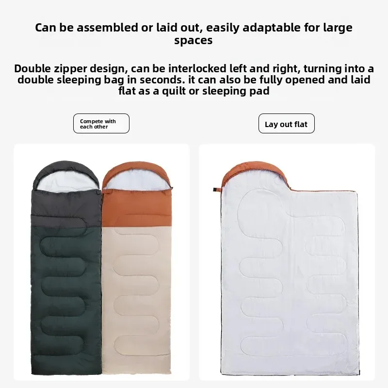 Spliceable Portable Sleeping Bag Single & Double Person for Camping Hiking Indoor Nap Hotel Anti‑Dirt Travel Gear