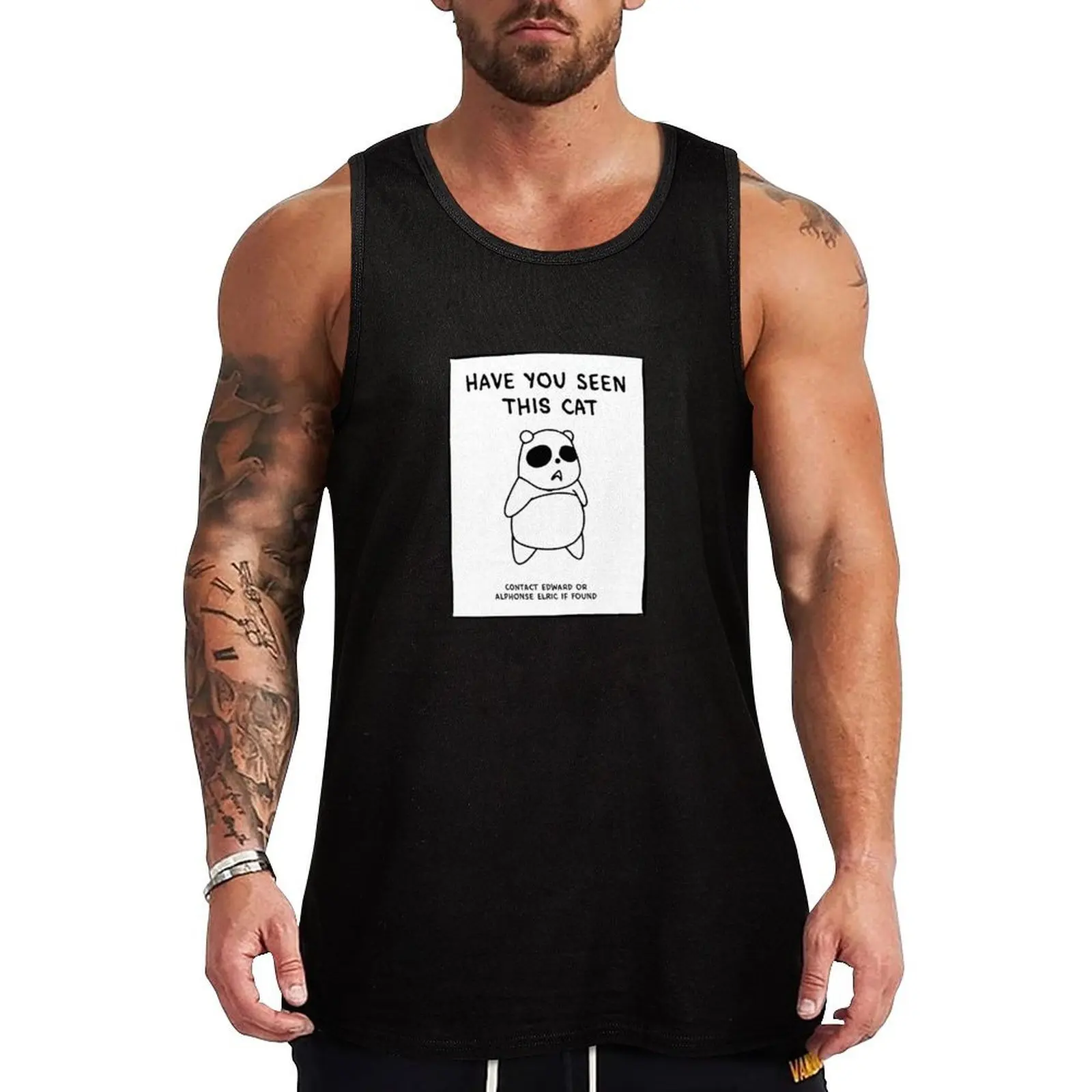 

have you seen this cat - funny full metal alchemist design Tank Top Men's summer clothes Gym T-shirts for men muscular man Vest