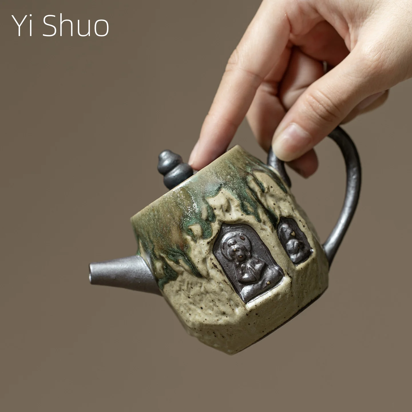 

Liuchuan грубая керамика с винтажным узором, чайник, чистая ручная работа, сферическое отверстие, изысканный горшок для заваривания чая, чайник, заварочный чайник для чая