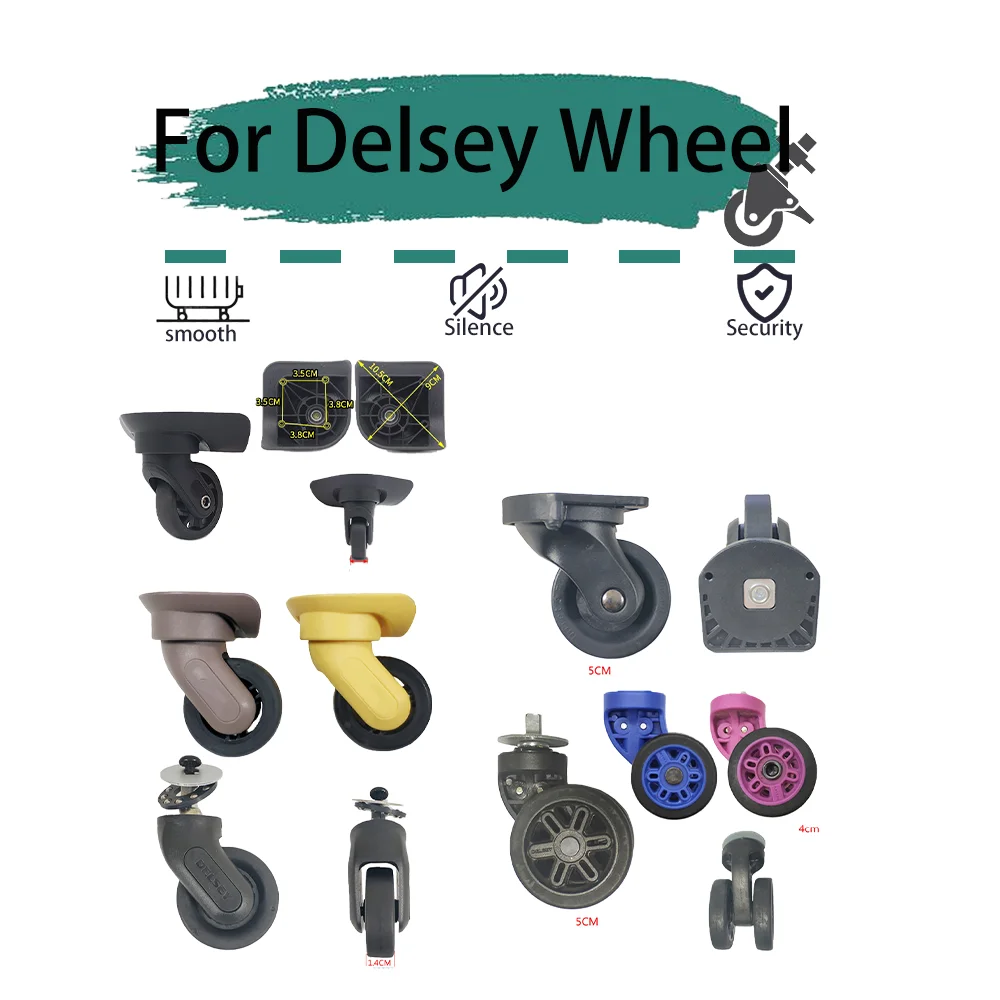 Se adapta a Delsey rueda silenciosa, rueda Universal para maleta de viaje, reparación, accesorios de viaje, ruedas suaves, ahorro de esfuerzo