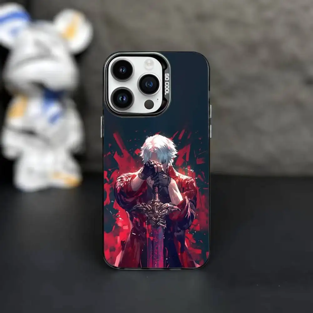 Funda de teléfono Game D-Devil Mays Cry D-DMC para iPhone 16,15,14,13,12,11, Mini,Pro,MAX, funda negra mate a prueba de golpes