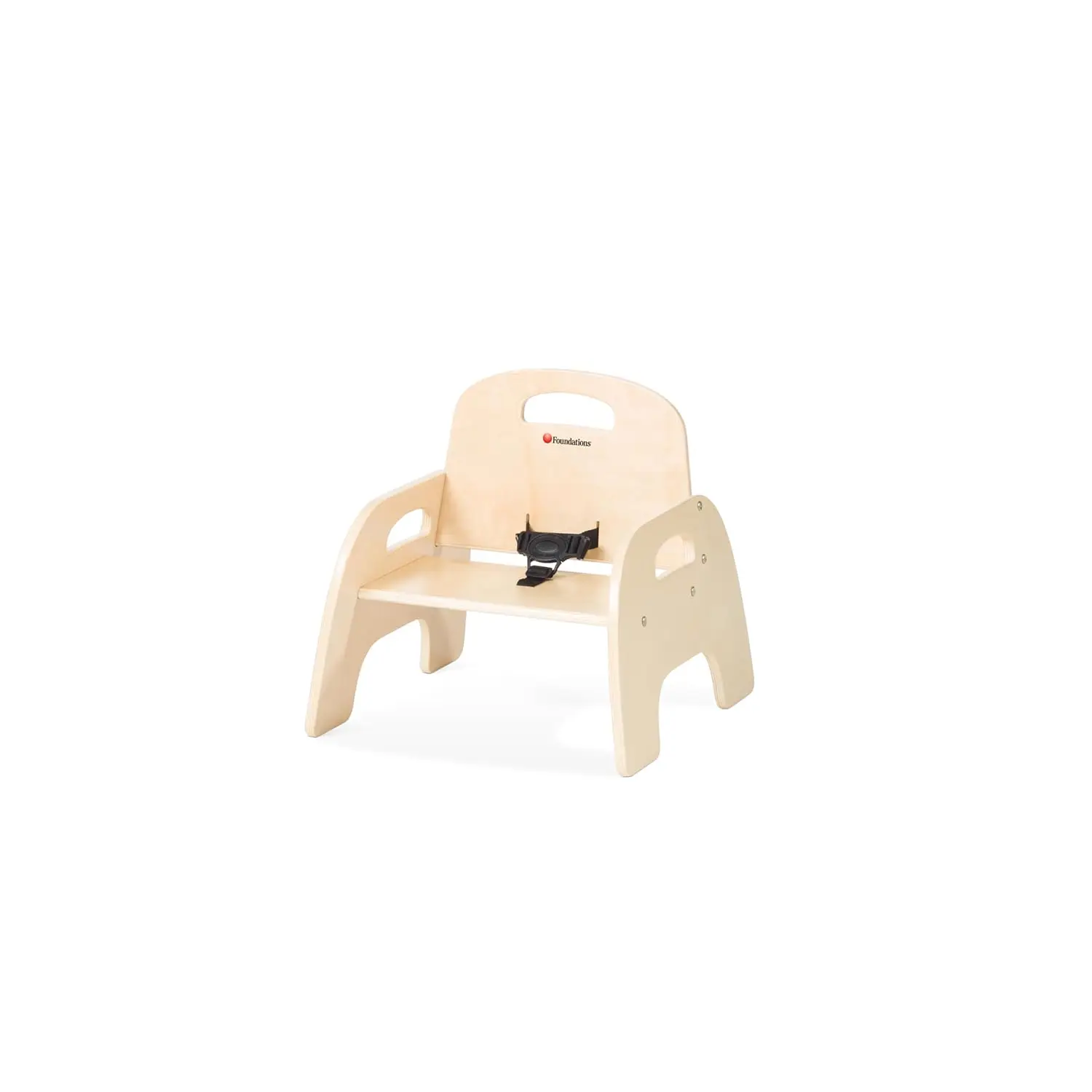 Low Wood Feeding Chairs Multipack, Adjustable Safety Harness, Stackable Wood Toddler Chairs with Food Service Grade Finish,