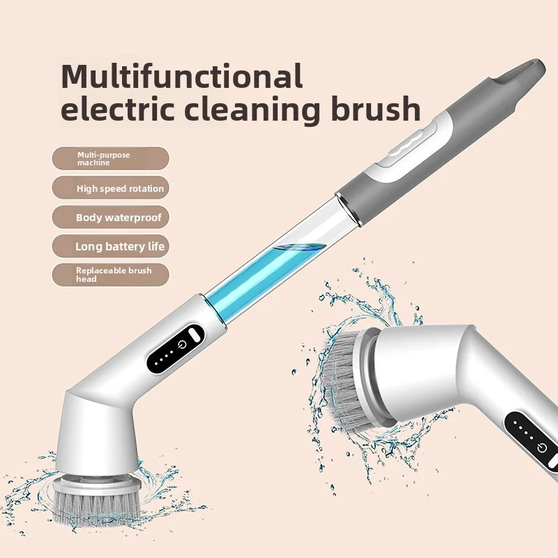 

Electric Spin Scrubber Cleaning Brush Cordless Shower Scrubber Waterproof with 5 Replaceable Brush Heads for Bathroom Floor Tile