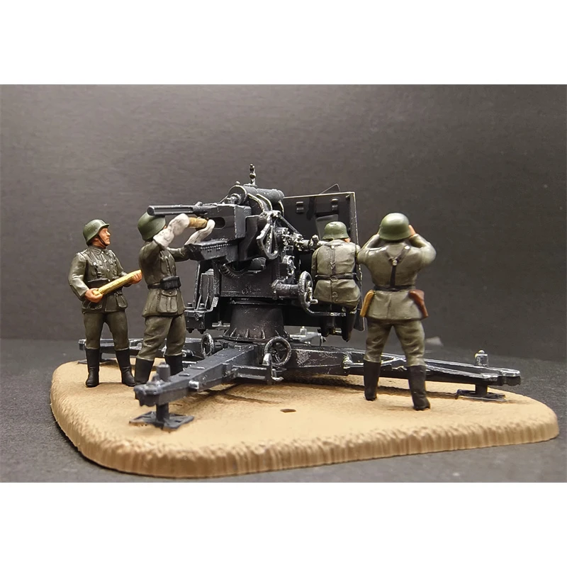 1/72 Scale 2/4pcs Resin German Soldiers With Artillery Action Figures Model Toy DIY Scene Accessory Collection Display Doll