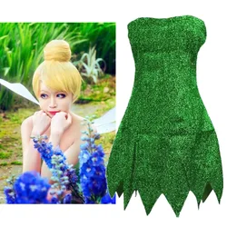 Sexy Miss Tinker Bell Cosplay Costume And Wigs Halloween Carnival Disguise Forest Fairy Green Tinker Bell Dress Dress Accessorie