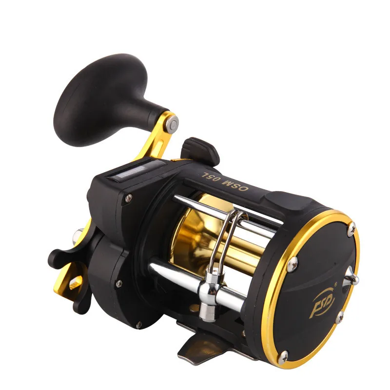 Right Hand Drum Wheel Boat Sea Linecounter Reel With Built-in Line Counter Catfish Casting Trolling