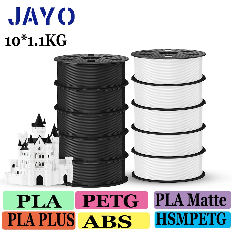 JAYO 10Rolls PLA Plus / PETG / High Speed Matte PETG/ PLA Filament 175mm No Bubbles Smooth Multiple Colors Optional for 3D Print