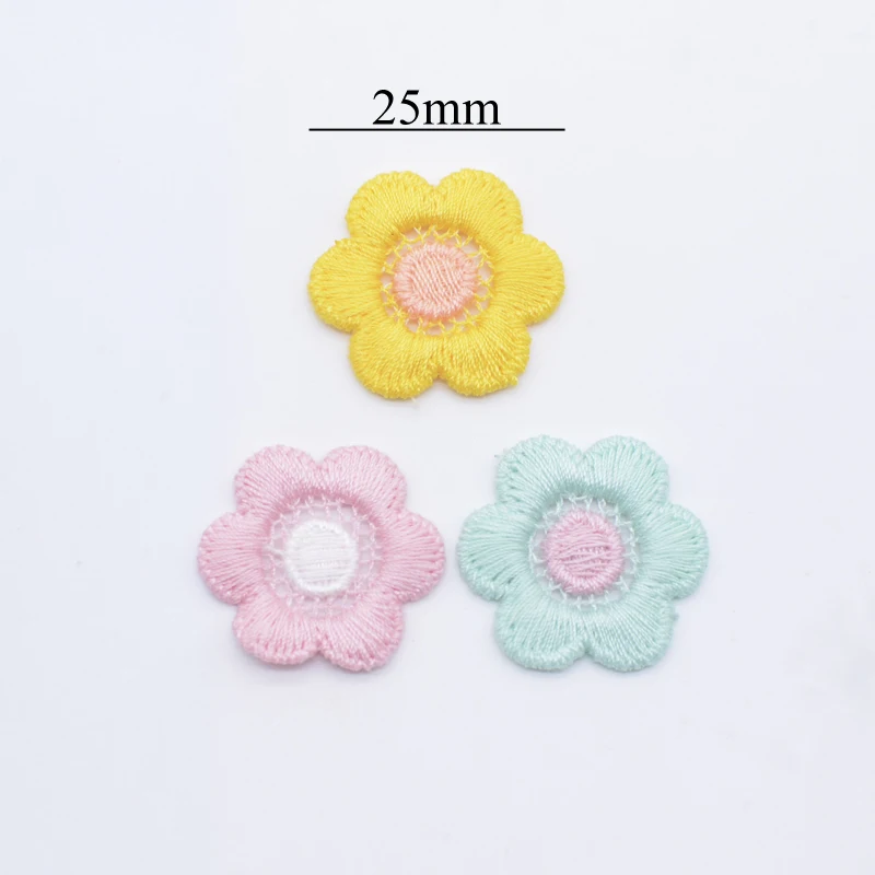 20Pcs 25mm Sun Flower Applique for DIY Clothes Hat Shoes Crafts Sewing Supplies Patches Headwear Hair Clips Decor Accessories