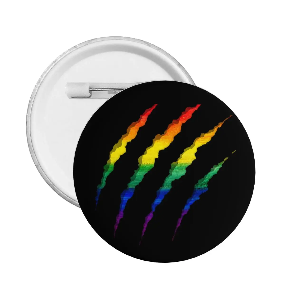 LGBT Ripped And Shredded Round Button Pin for Hats Customizable GLBT Gay Lesbian Pride Pinback Badge Brooch