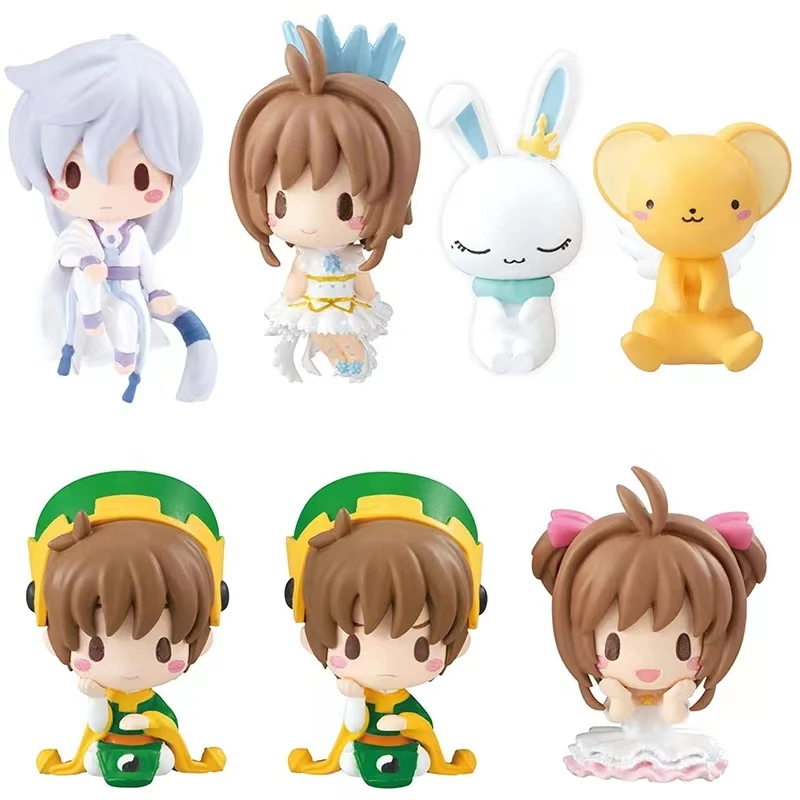 BANDAI Cardcaptor Sakura Gashapon LI SYAORAN KINOMOTO SAKURA CERBERUS Anime Action Figures Collect Model Toys