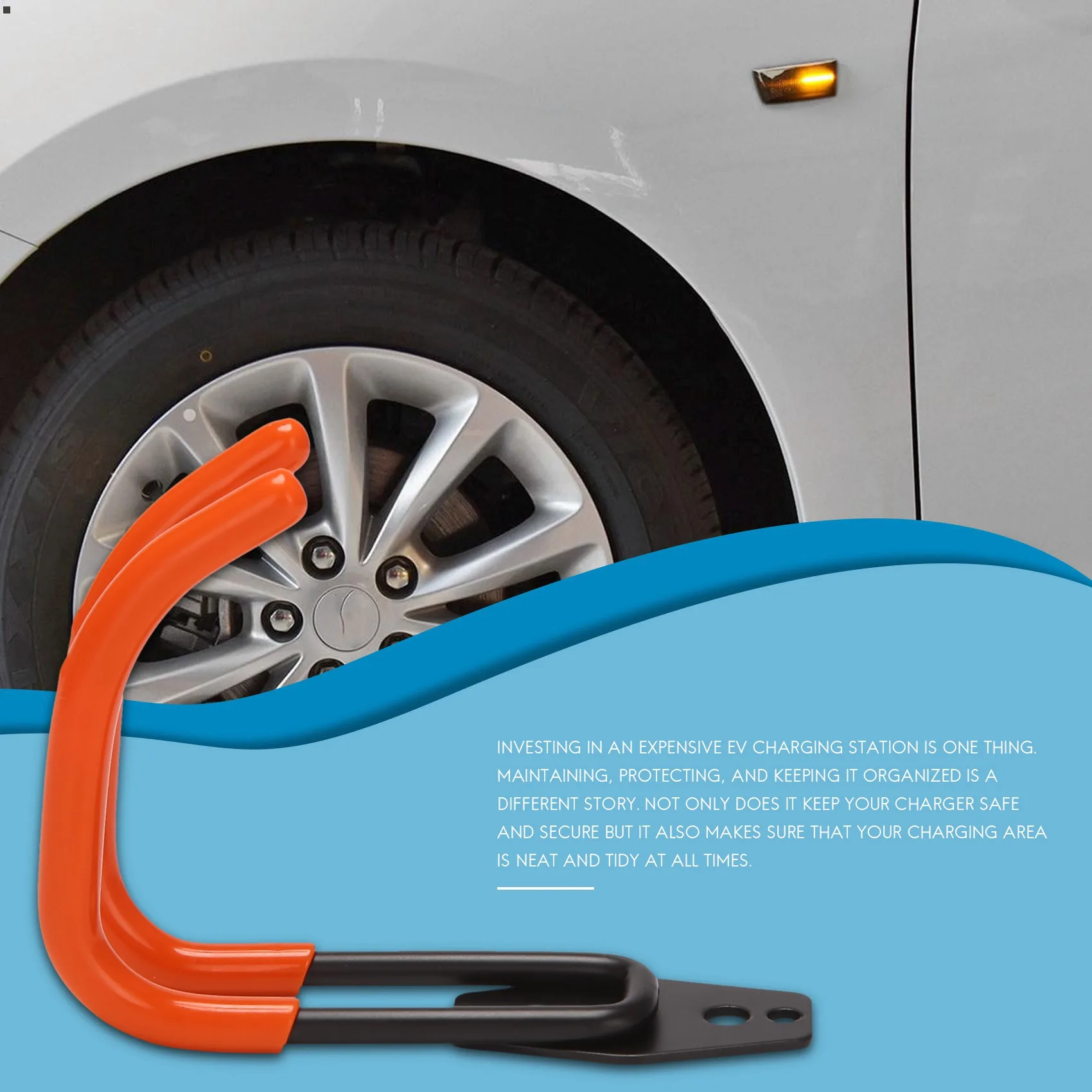 【Top Sale !!】For EV Wall J-Hook Compatible With Electric Vehicle (EV) Charging Cable - Extra Protection Leading To A Clu