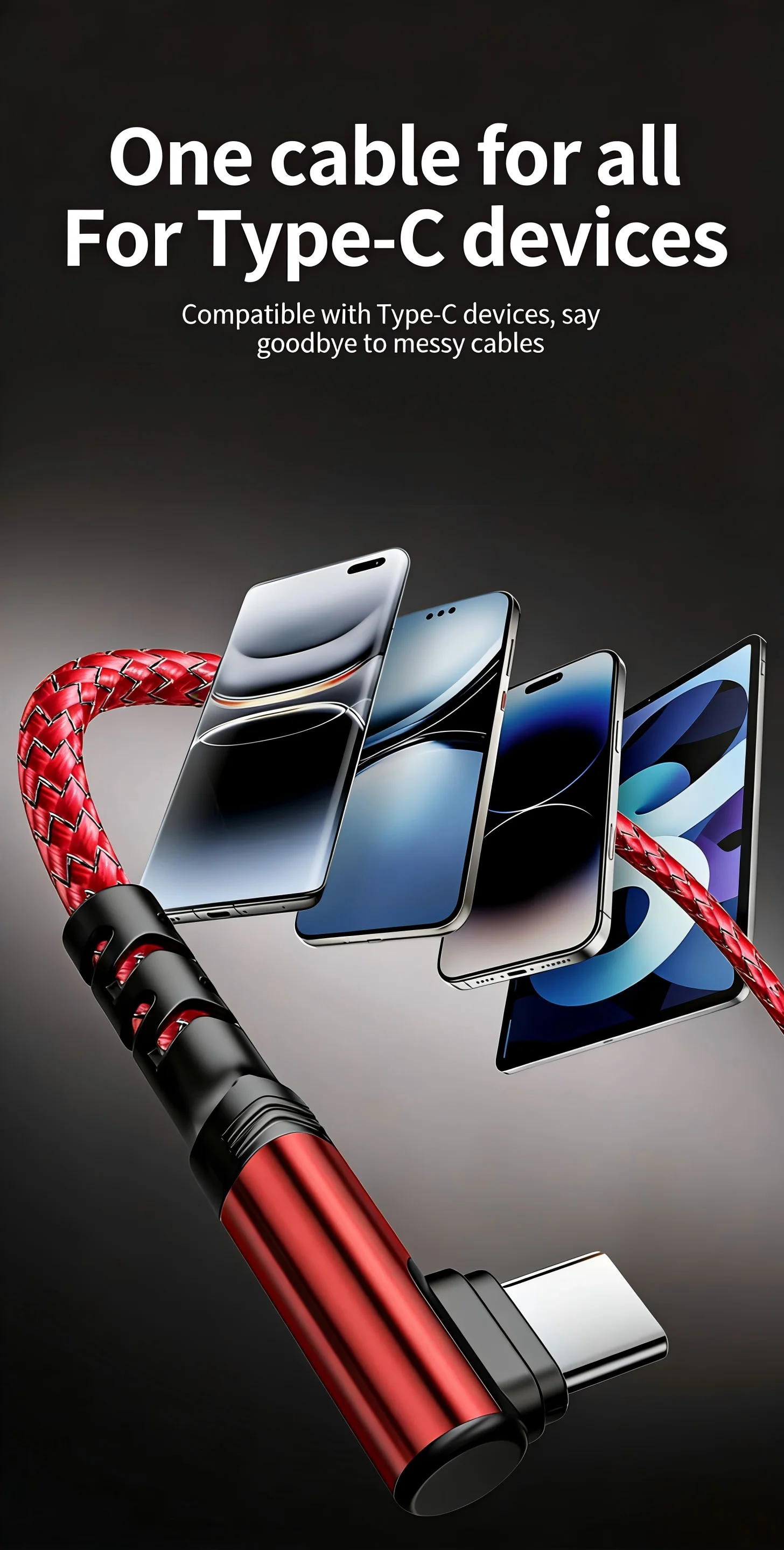 120W 0.3m/1m/2m 90 Degree Elbow Nylon Braided Quick Charger Elbow USB C to Type C Cord Cable For iPhone 15 16 17 Samsung Xiaomi
