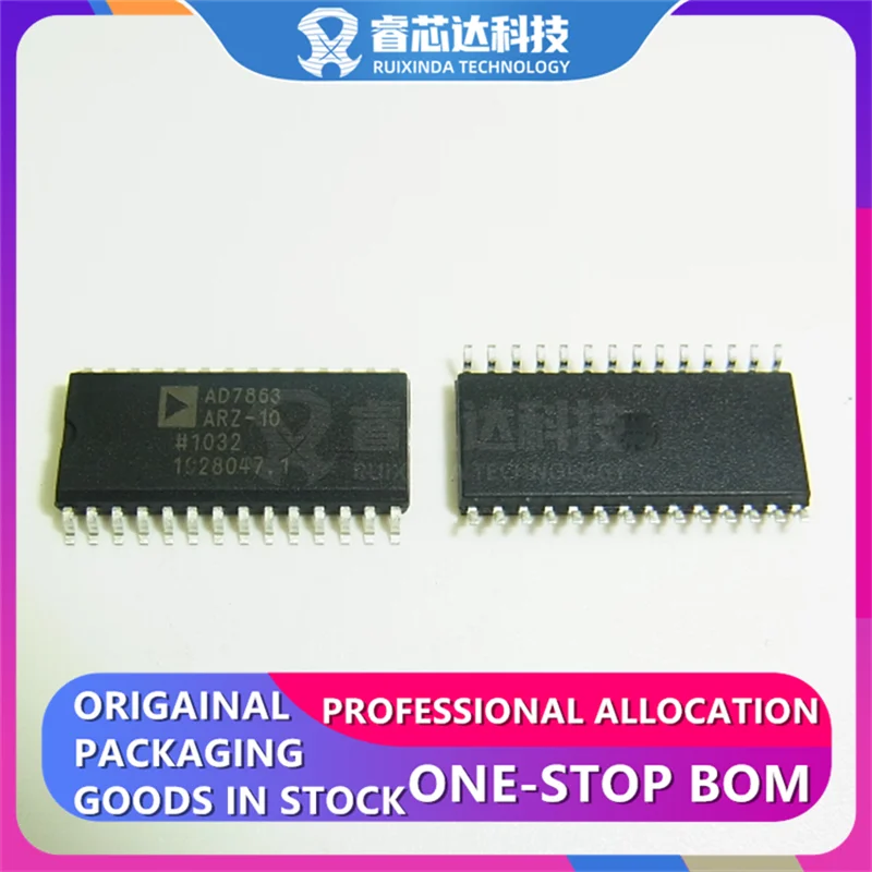 1PCS AD7863ARZ-10 SOP28 14 Bit Analog to Digital Converter 4 Input 2 SAR AD7863ARZ-10REEL7 28-SOIC