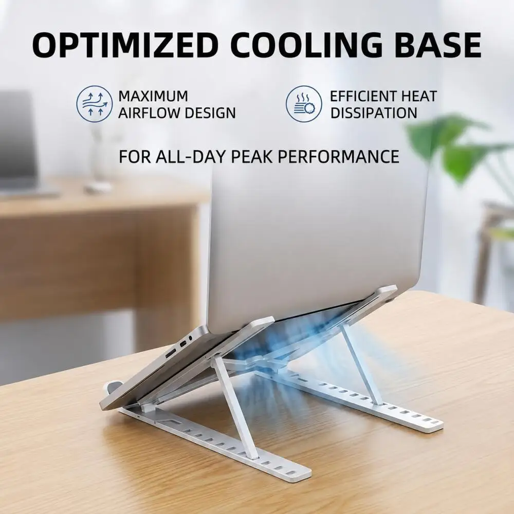 Adjustable Foldable ABS Laptop Cooling Stand Portable Stable For Gaming Office Video Conference Desk Accessory