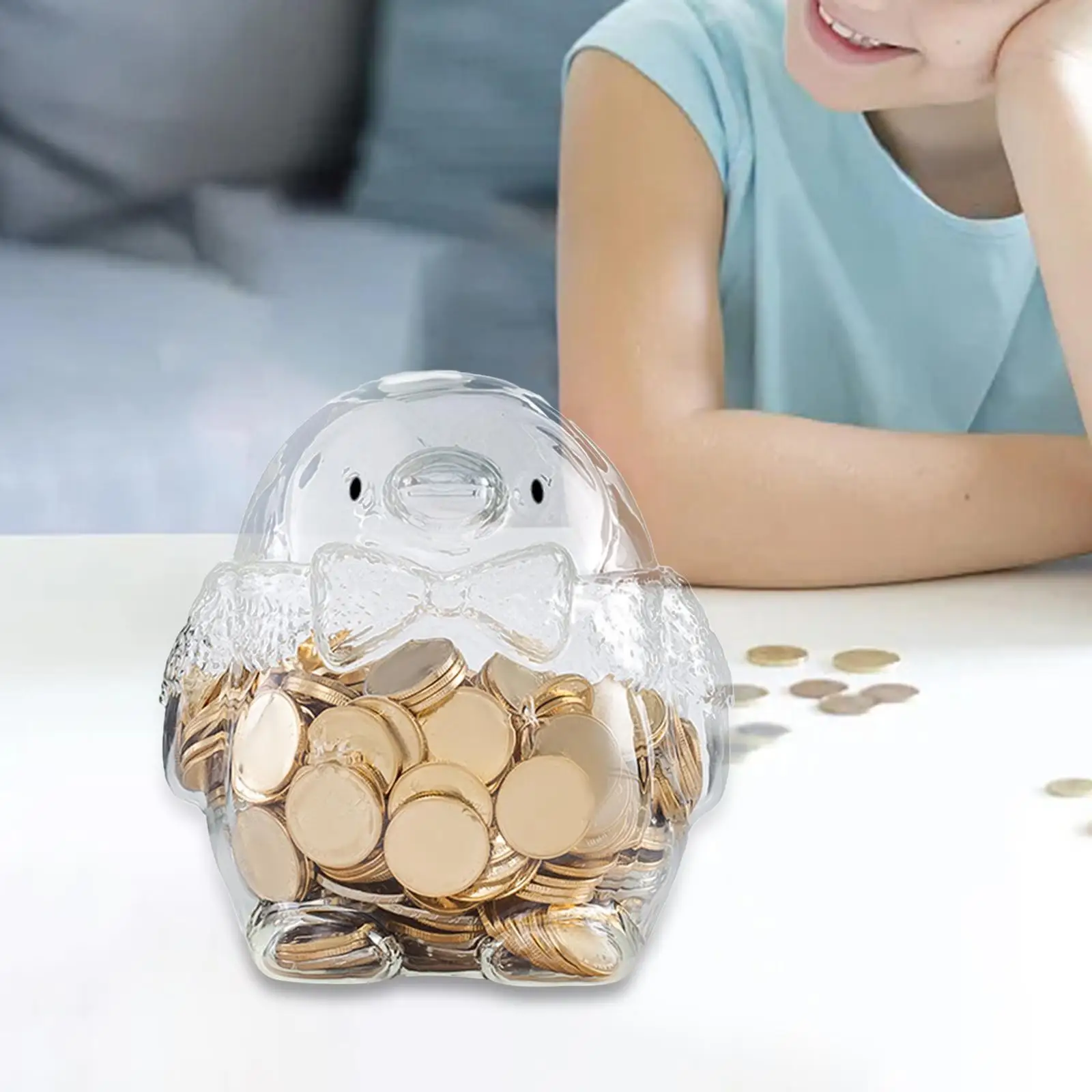 Money Box for Kids Change Container Photography Props Unopenable Money Saving Pot for Desktop Living Room Shelf Bedroom Cabinet