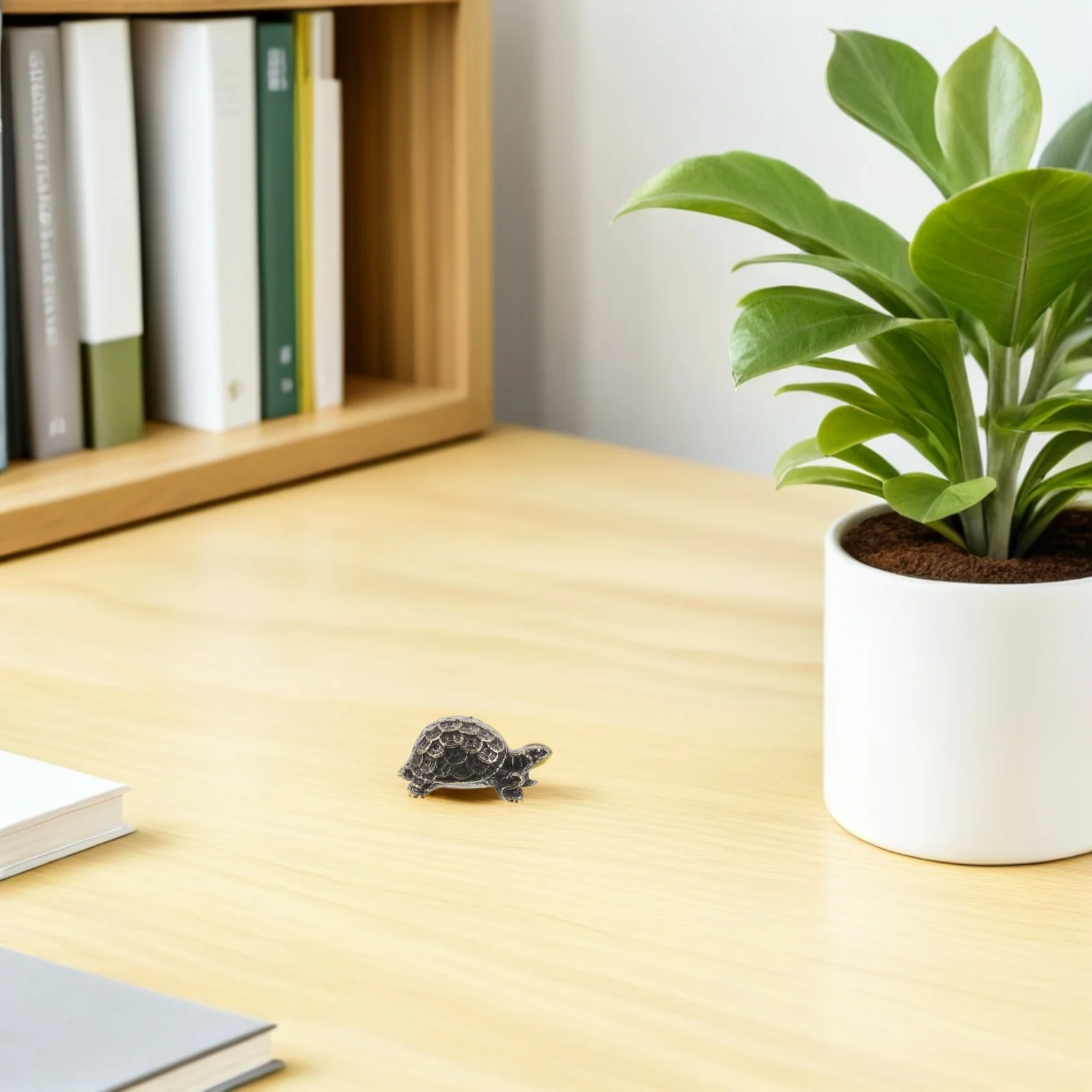 

1pcs Alloy Turtle Retro Style Feng Shui Wealth Decor Desktop Luck Ornament Small Animal Sculpture Home Office Decoration