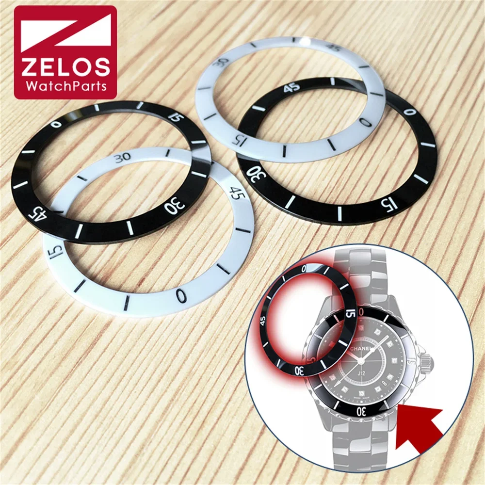 Black&White Concave Carved Ceramic Watch Bezel Insert for Chanel New 2023 Paradoxe J12 Watch