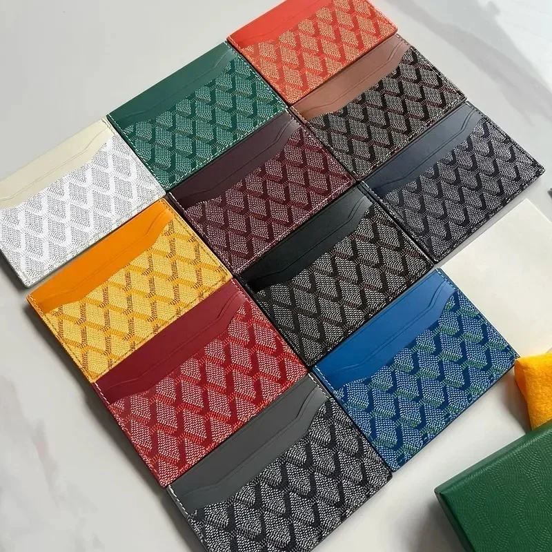 Portacarte in vera pelle, da uomo e da donna, con 5 scomparti, dal design moderno, piccolo, leggero e facile da trasportare.