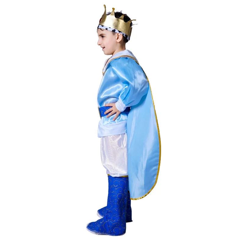 Halloween Children Cosplay Costume Kings of Europe Holiday Party Set Boy Prince Cloak Long Sleeves Stage Performance Clothes