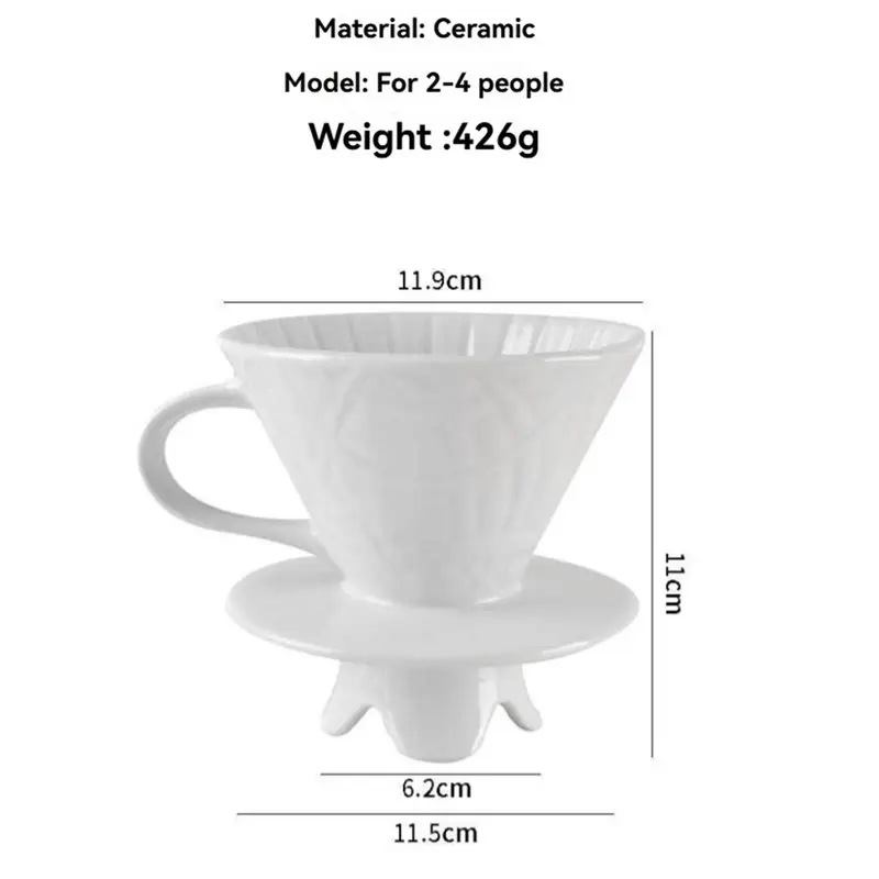 ABUD- Hand Filter Cup Three-Hole Filter Large Funnel Filter Cup Coffee Maker Accessories