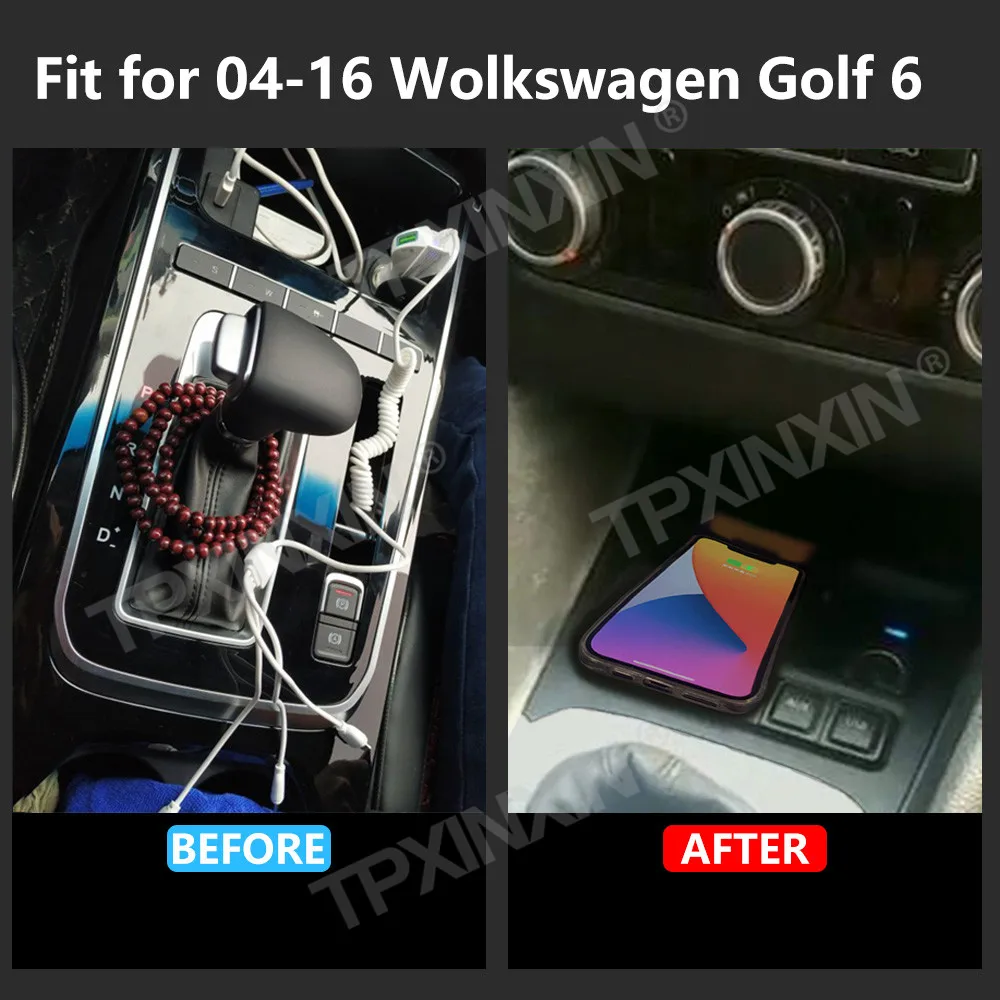 For Volkswagen Golf 6 2004-2016 Quick QI Car Wireless Charger Fast Charging Intelligent Infrared Mobile Phone Dashboard