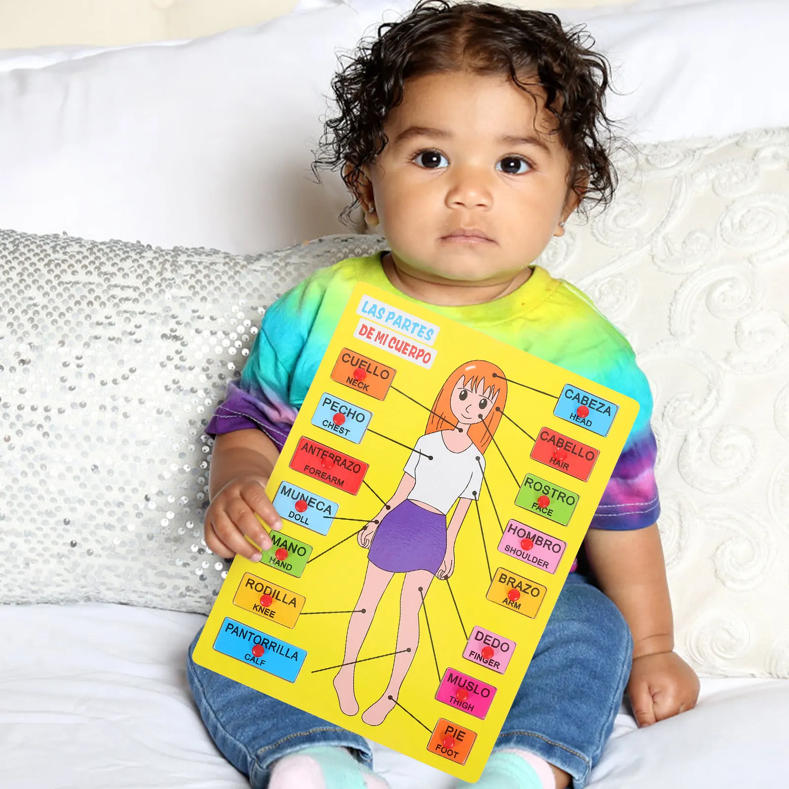 

Набор деревянных пазлов «Человеческое тело» (с испанской лексикой), средний размер, развивающая игрушка для раннего обучения и развития когнитивных способностей детей, для детского сада