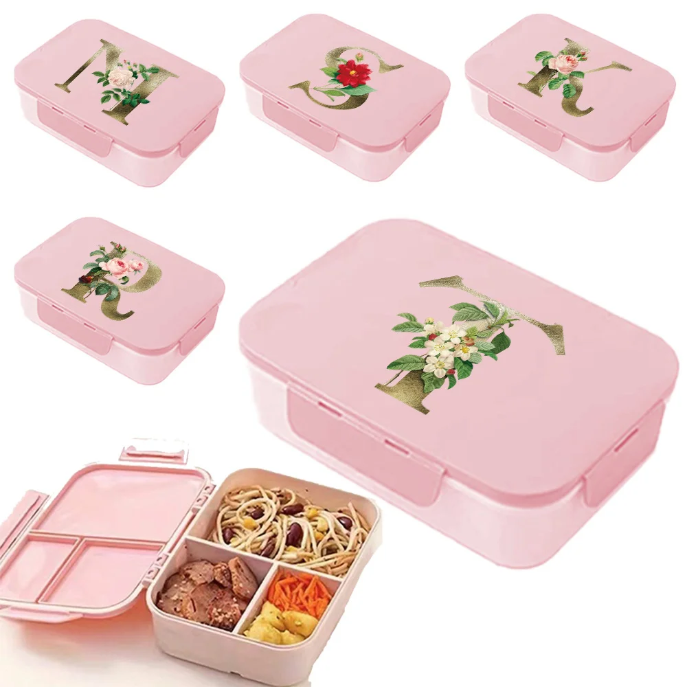 3 Compartment Bento Box Flip Sealing Lid 3 Side Buckle Anti Spill Water Resistant Portable Food Container Sturdy Reusable Lunch