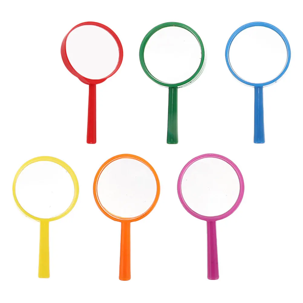 

6Pcs Portable Handheld Reading Magnifier 25mm Clear Magnifying Glass for Seniors Outdoor Exploration Classroom Science
