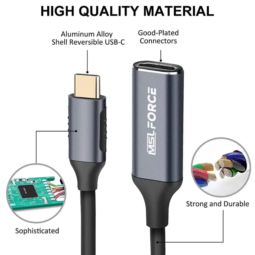 Кабель-адаптер USB Type-C в HDMI, внешний кабель HDMI, переходник «штырь-гнездо» для MacBook 2019 Huawei Matebook Samsung S8