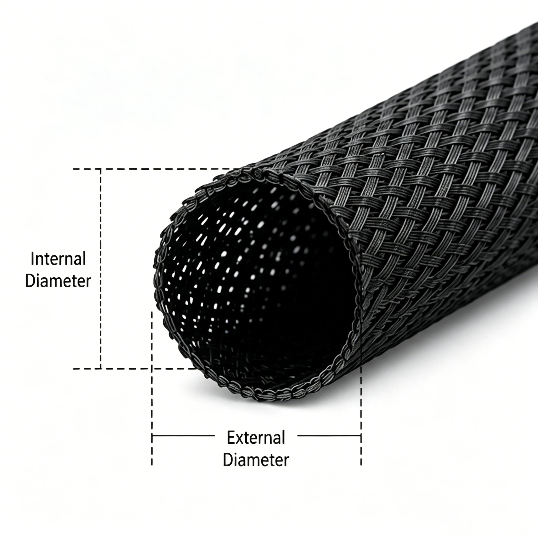 High Density PET Braided Cable Sleeving Flame Retardant Insulated Wire Protector 2-100mm For Automotive Industrial Home