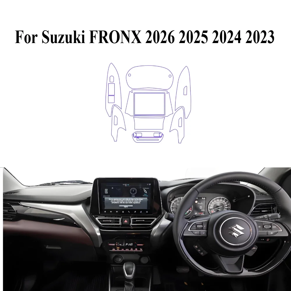 Film de protection PPF pour Suzuki FRONX 2026 2025 2024 2023, TPU transparent, accessoires pour panneau de navigation GPS et console centrale.