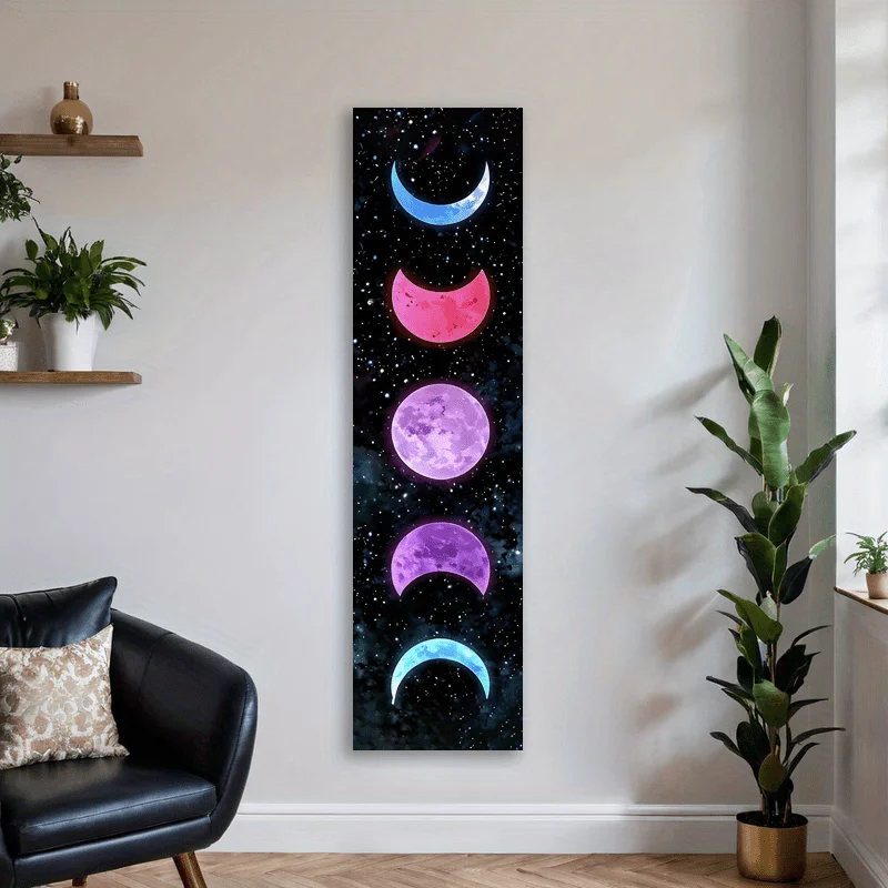 Tapestry Wall Decor Tapestry Blanket Charming Moon Phase Tapestry, Sky Stars Bedside Tapestry, Bedroom Night Sky Wall Tapestry,