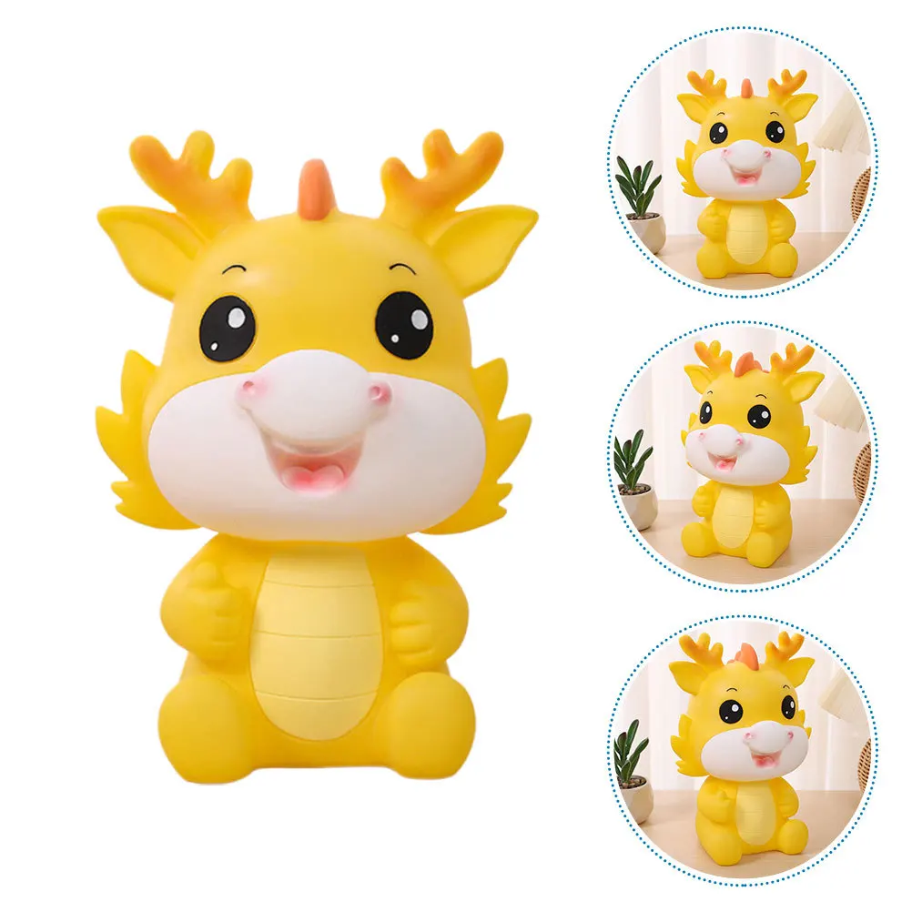 

Zodiac Dragon Piggy Bank Vinyl Material Dragon Shaped Coin Jar Money Storage Pot Desktop Decoration Gift Saving Jar