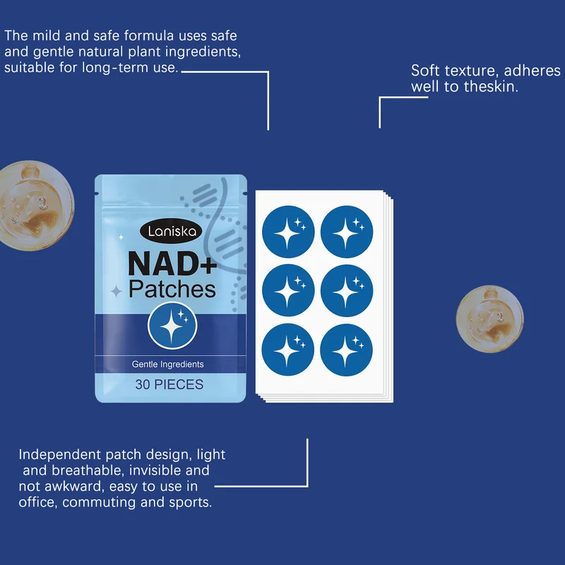 60pcs Two Style NAD+ Transdermal Patches Assortment Wellness Topical Stickers for Body Daily Use