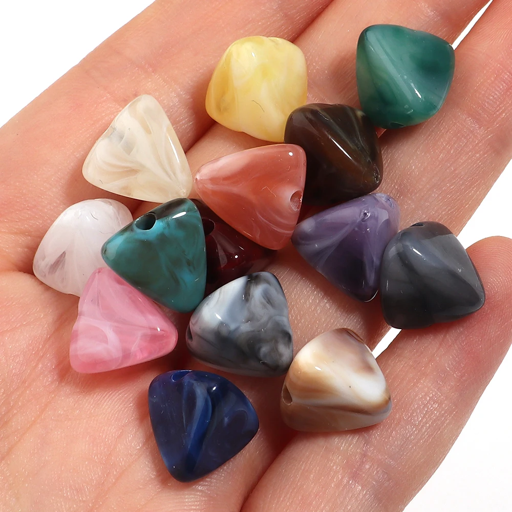 50Pcs/lot Triangular Shape Acrylic Beads Abacus Loose Spacer Beads For Jewelry Making DIY Necklace Bracelet Keychain Accessories