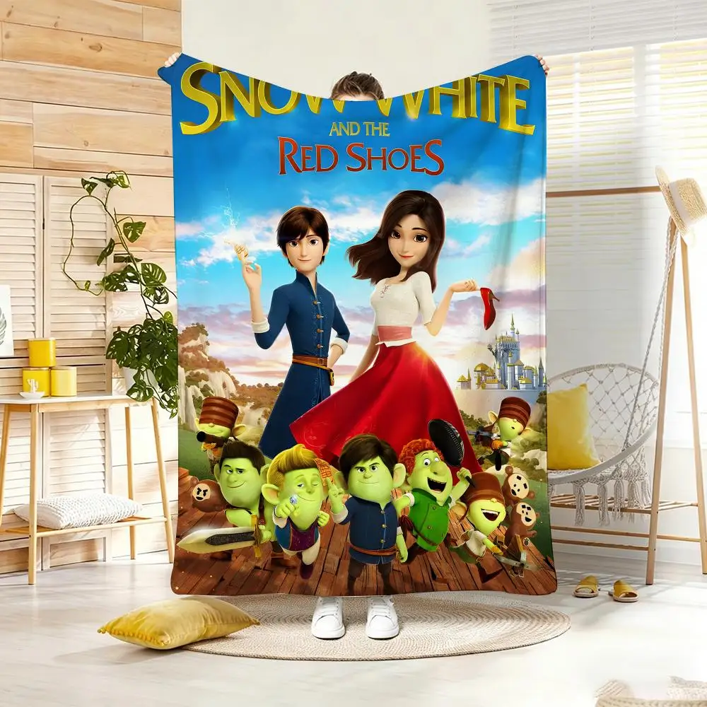 Family Movie R-Red S-Shoes and Throw Lightweight 240g Flannel Blanket Soft Skin-friendly for Summer Cooling