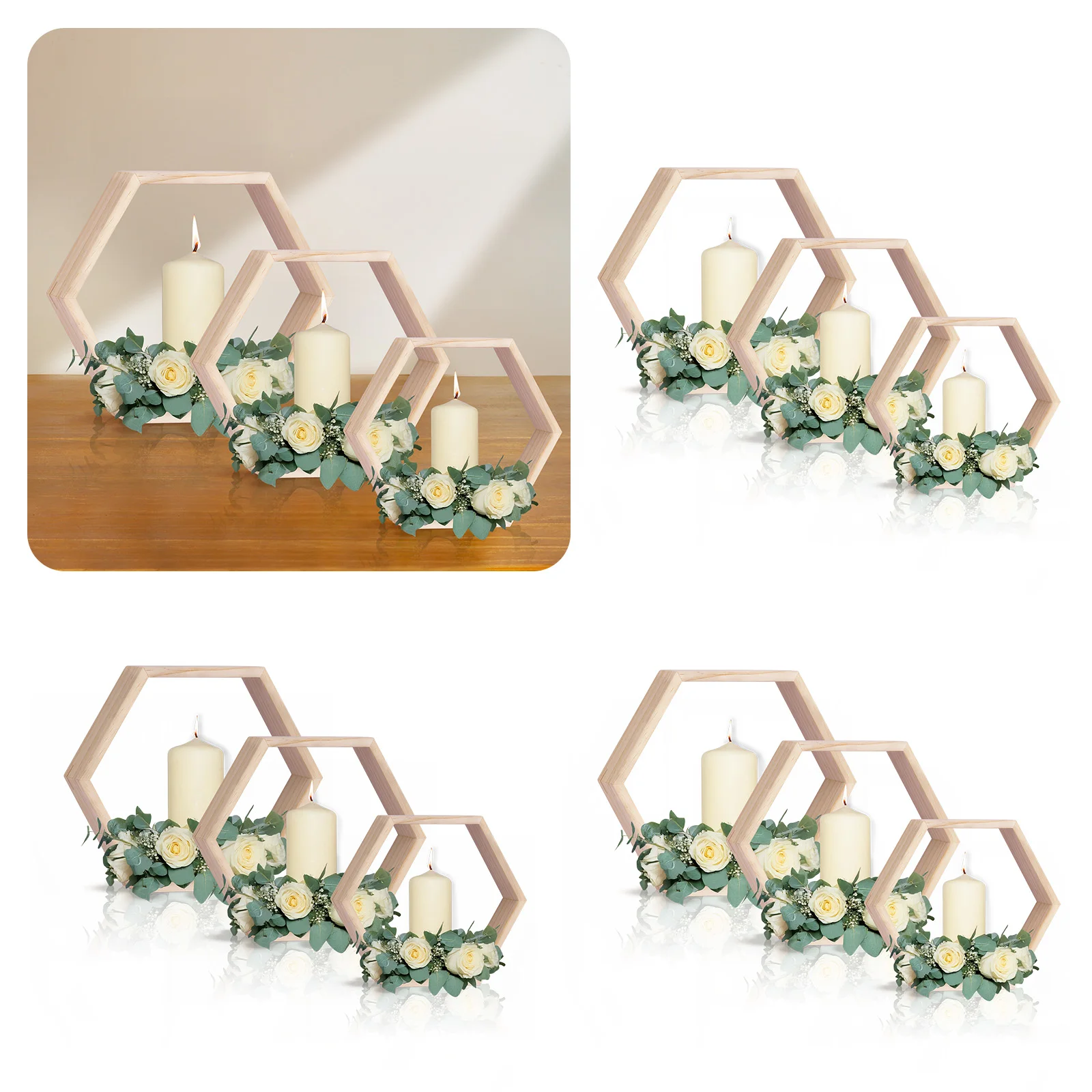 

Наше теплые шестиугольные центральные украшения для стола, 3 размера, сотовые центральные украшения для свадебного стола, декор для стен комнаты