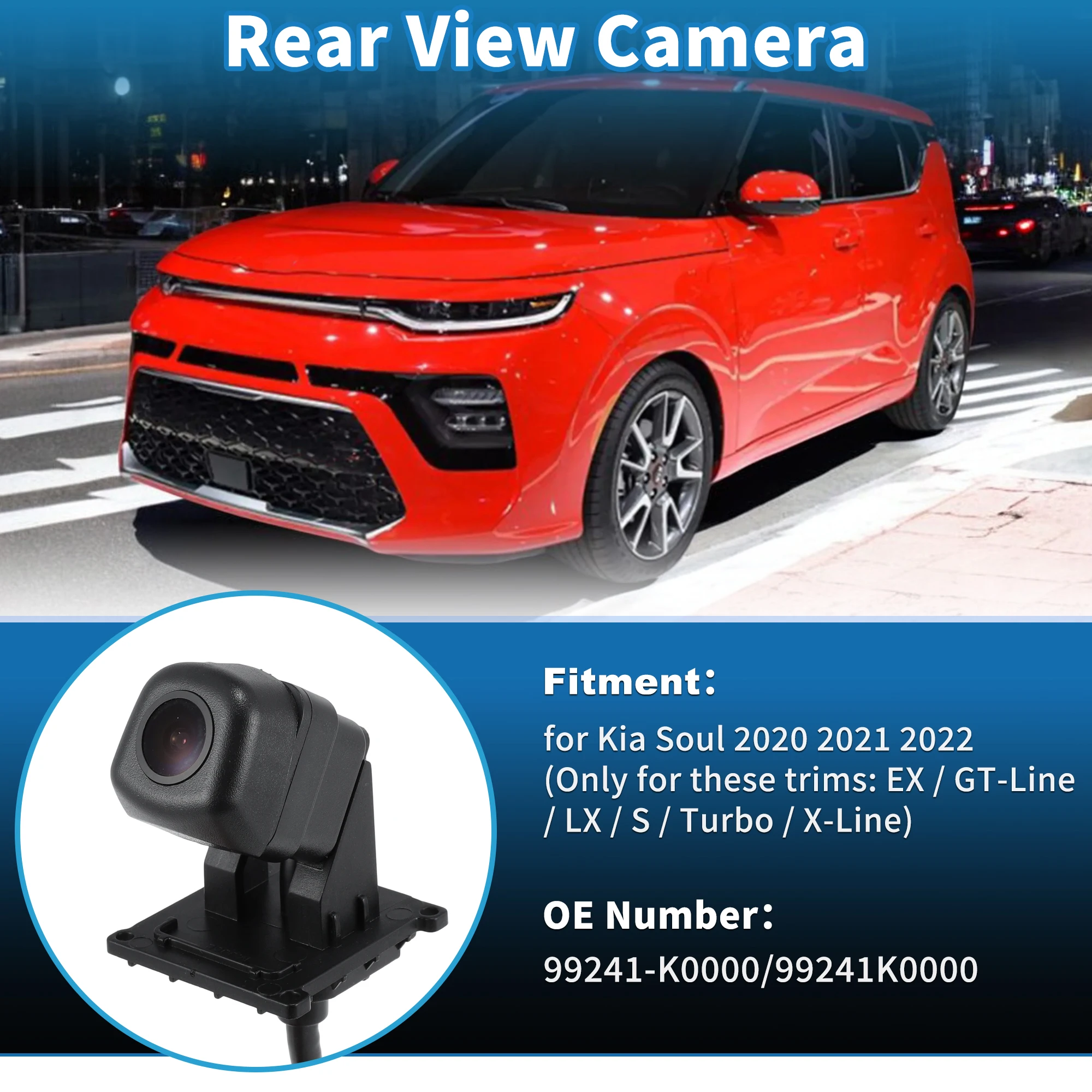 

Камера заднего вида UXCELL для Kia Soul 2020 2021 2022 EX/GT-Line/LX/S/X-Line 99241-K0000